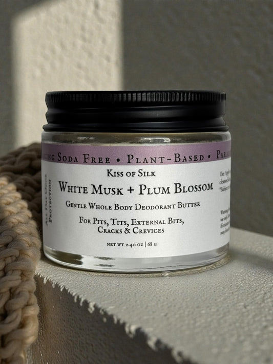 White Musk + Plum Blossom - Aluminum + Baking Soda Free Full Body Deodorant Butter -Winter 2025 Exclusive
